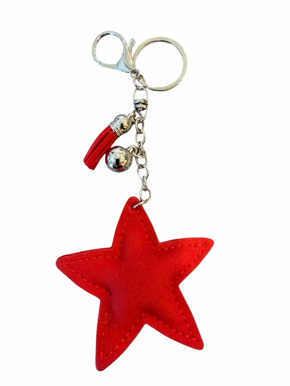 Source Unknown Rhinestone Star Keychain with Red Tassel - Picture 3 of 3
